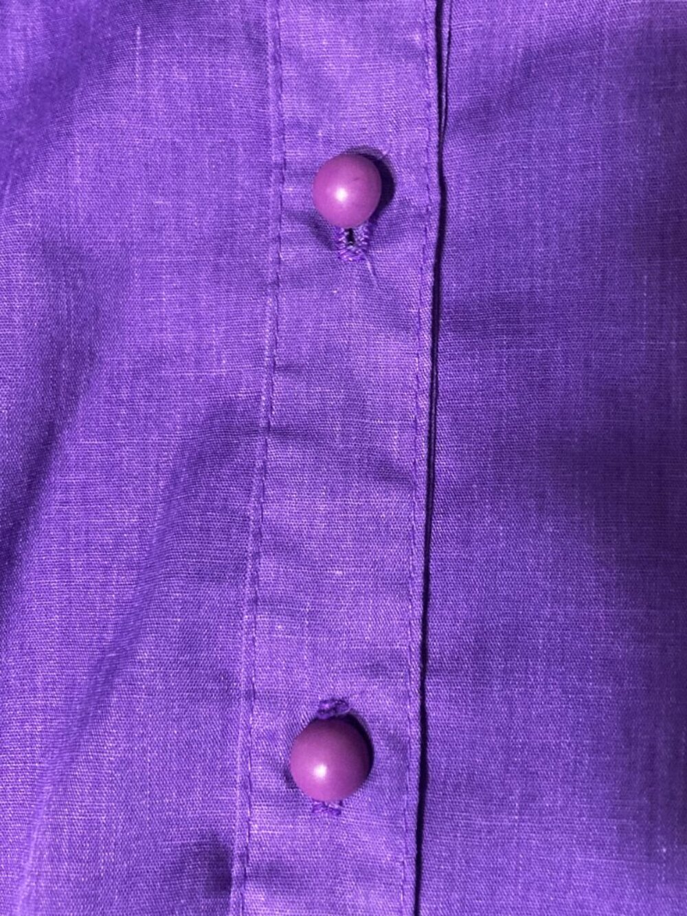 VINTAGE Sleeveless purple button-front fit-and-flare shirtwaist dress SMALL MED - Picture 5 of 15